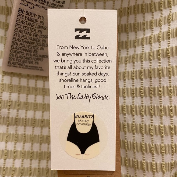 The Salty Blonde plaid One-Piece Swimsuit- Billabong…NEW - Picture 3 of 11